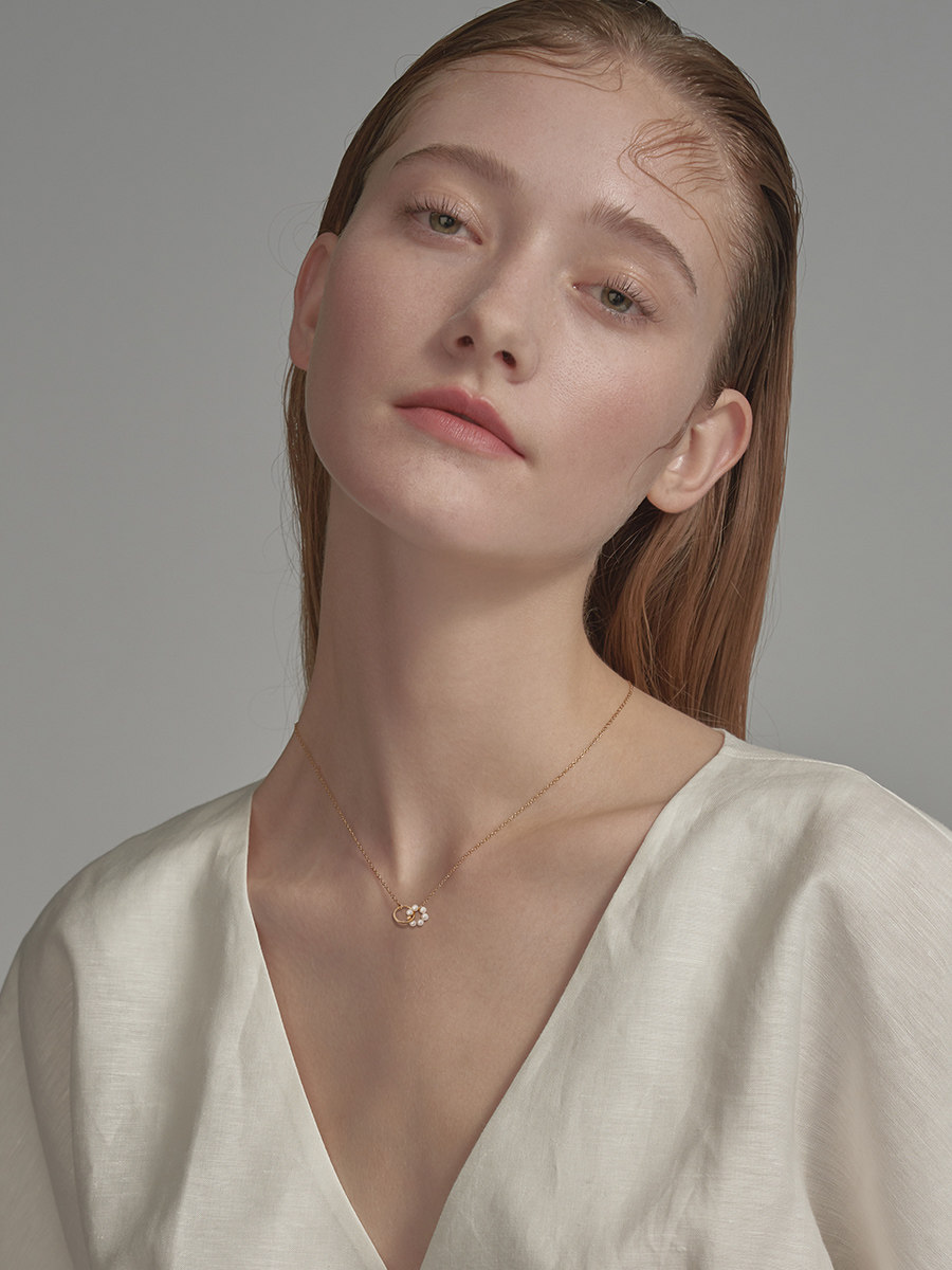 terra珍珠圆环相扣项链锁骨新款冷淡气质小众项链