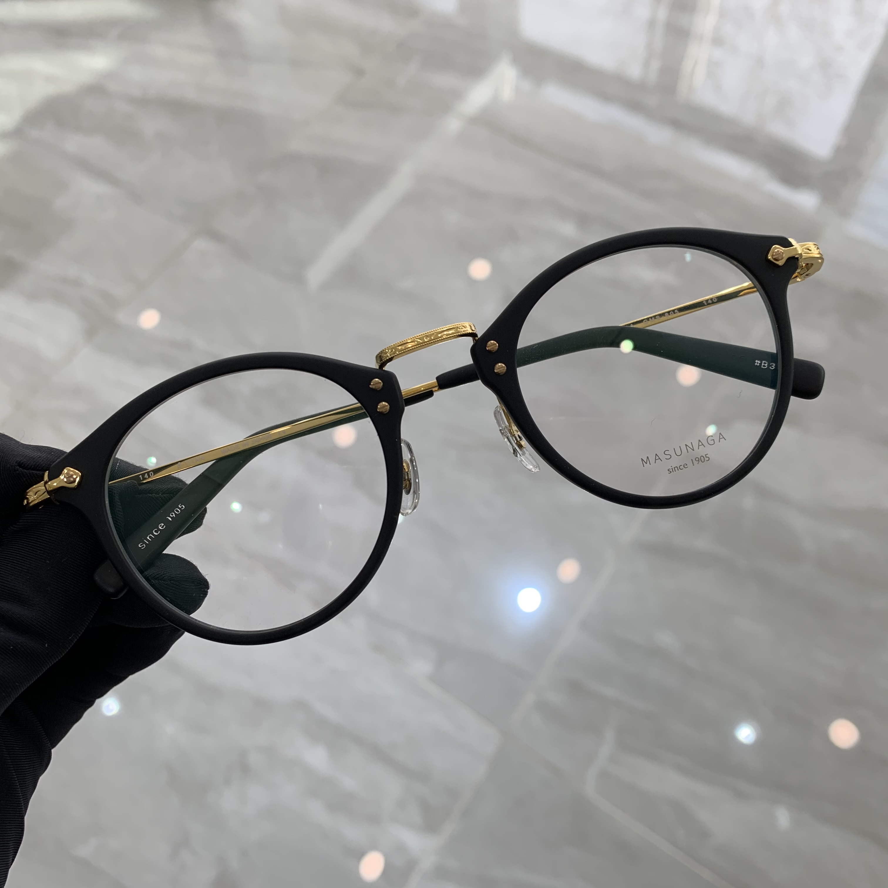 日本masunaga增永黑金眼镜镜框gms805超轻近视近视眼眼镜架