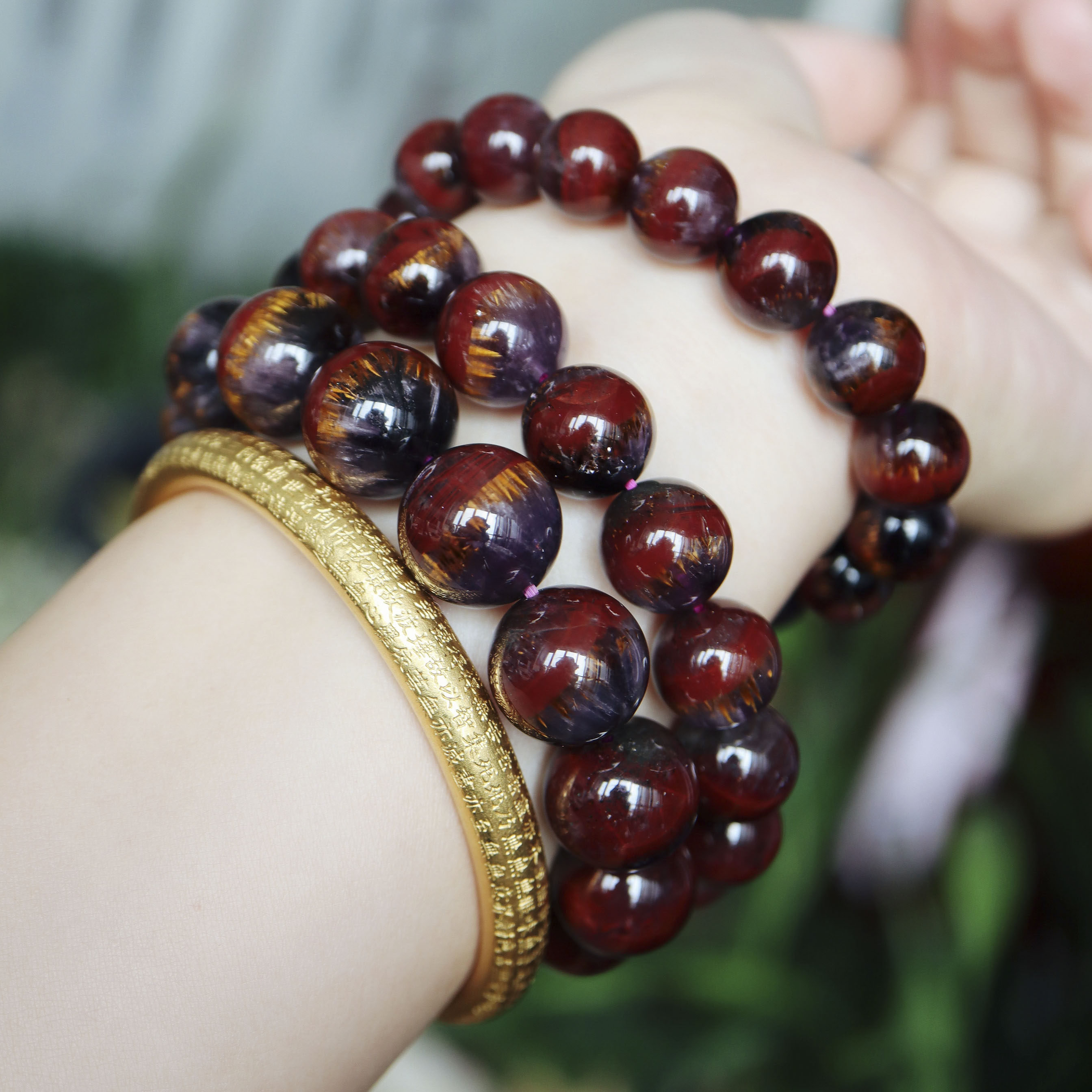 手串神秘古老天然极光auralite23水晶手链男女原石矿物质手链