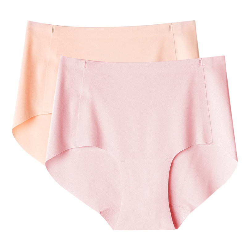 德国舒雅女士冰丝锦纶无痕中腰平角内裤2条装平角裤