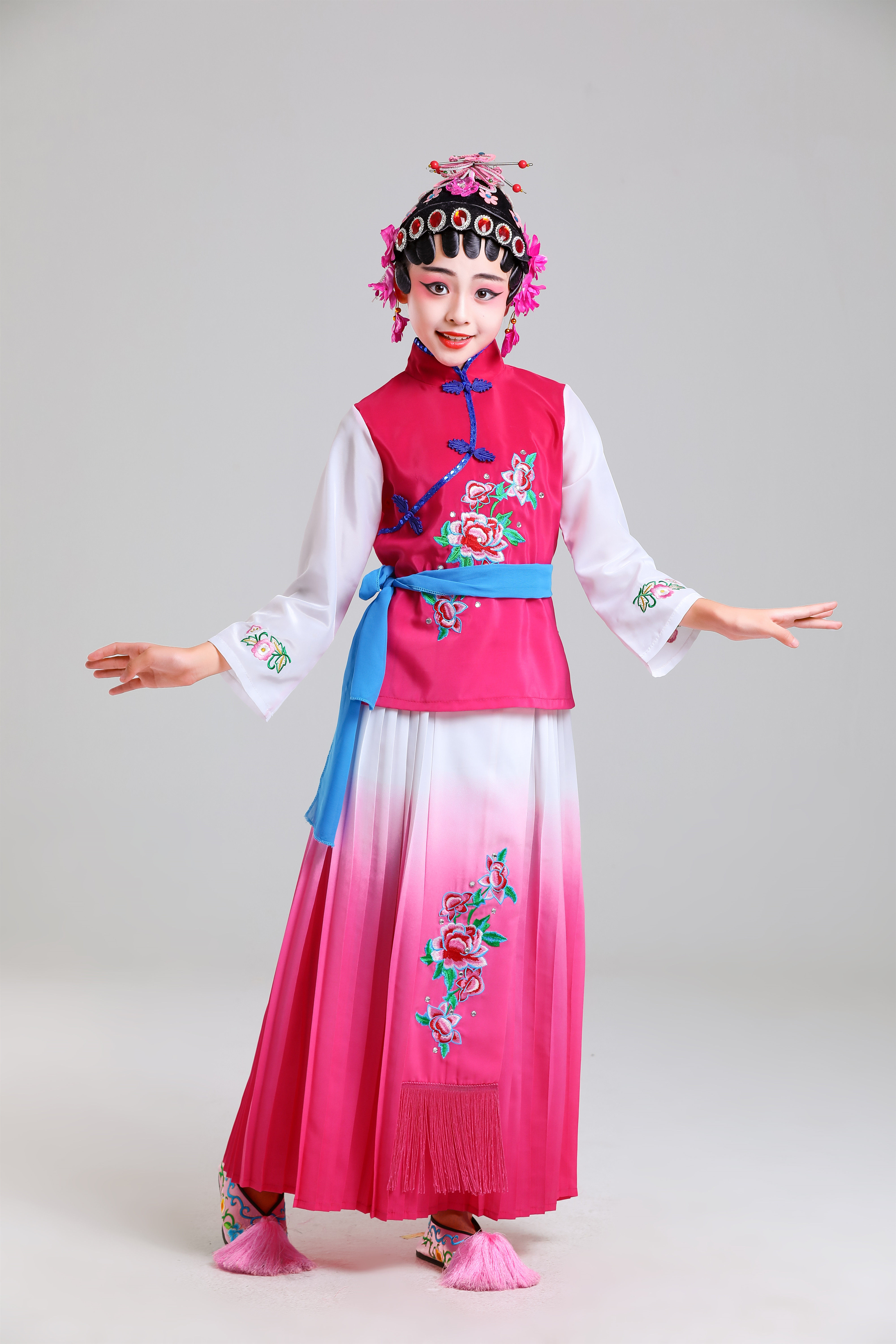 花旦戏曲小红戏剧舞台小花红娘戏服卿儿儿童儿童演出服