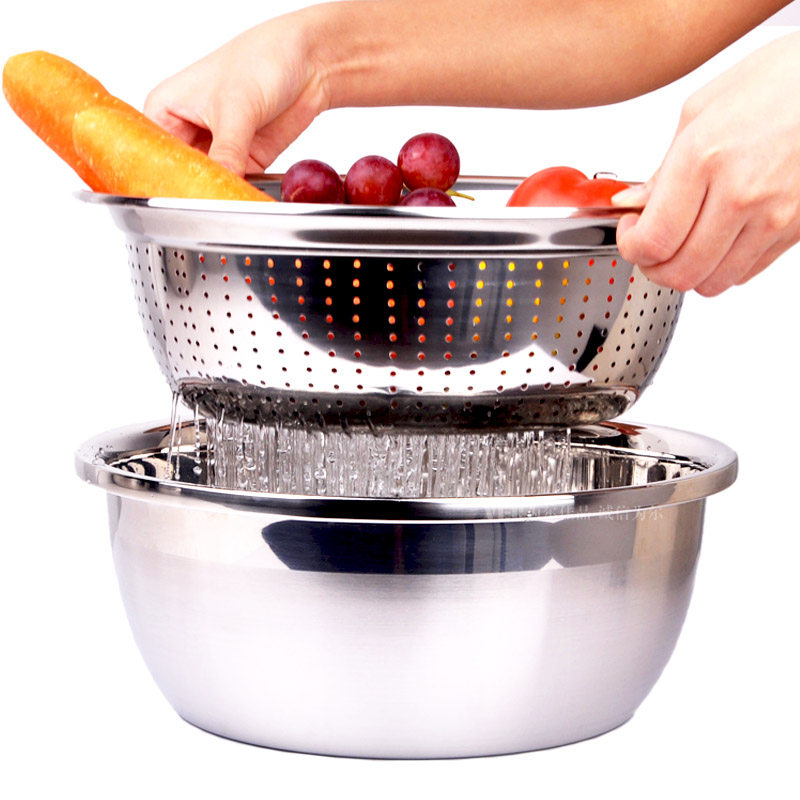 加厚厨房水槽篮子不锈钢沥水篮洗菜篮滤水网篮双层滴水篮盆沥水筐