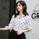 2020 new chiffon shirt women's summer ins polka dot V-neck sleeves retro western bow loose polka dot top 2020 new chiffon shirt women's summer ins polka dot V-neck sleeves retro western bow loose polka dot top