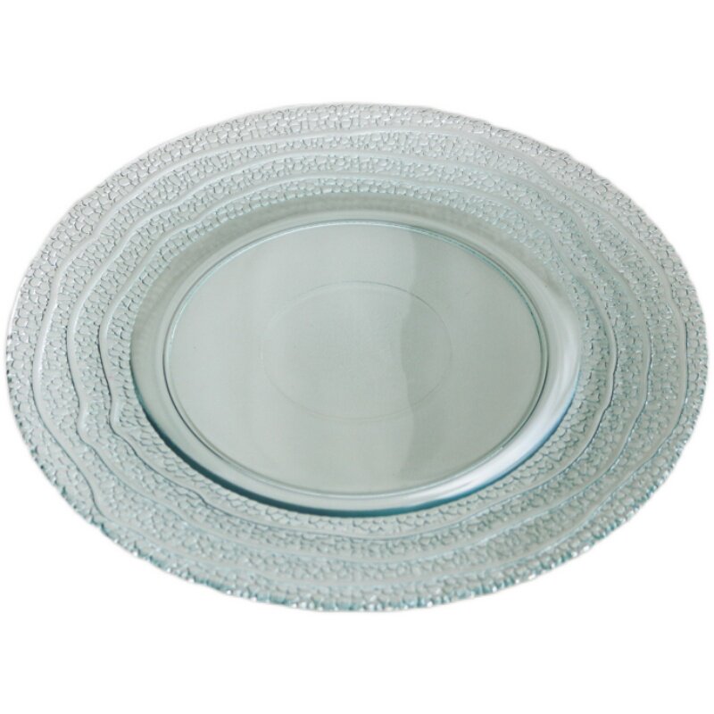 w1962西班牙进口地中海风情环保复古蓝色防滑玻璃大餐盘