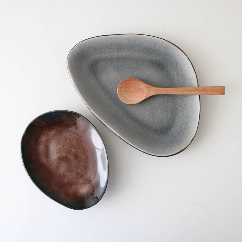 w1962出口美国陶瓷瓷釉彩冰裂釉水彩半透明瓜子盘子盘