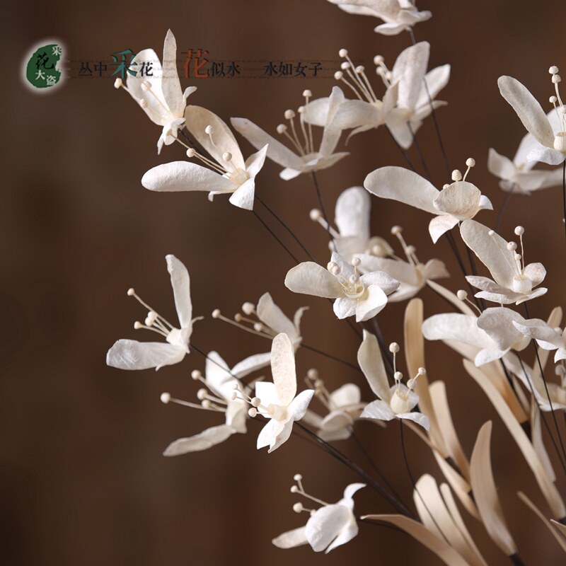 蝶舞幽兰干花花束蝴蝶兰仿真花假花仿真花干花真花客厅装饰花落地