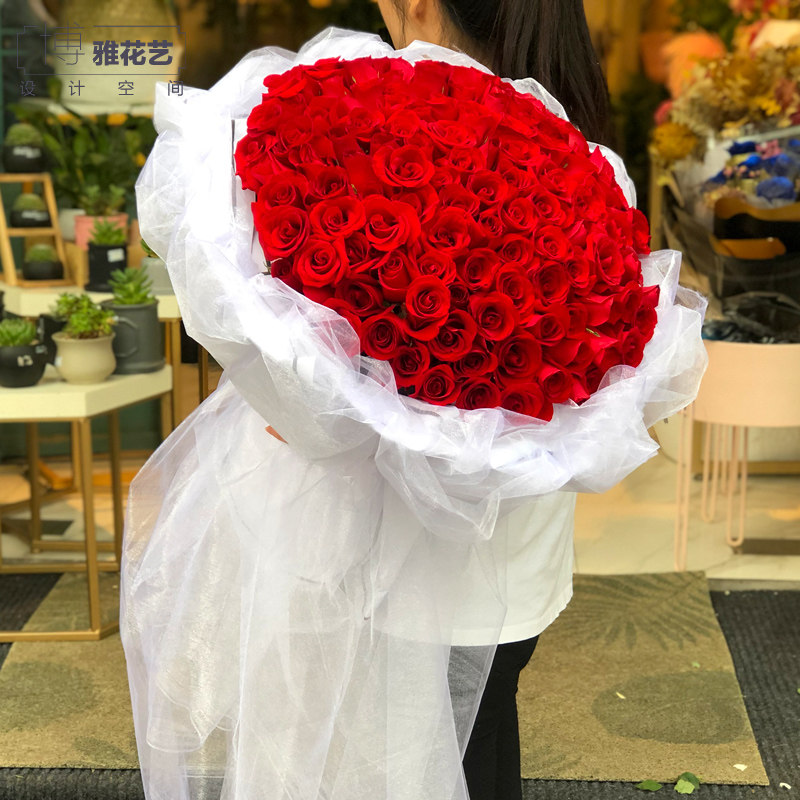 韩式高端玫瑰花礼盒杭州同城鲜花速递订花店生日送花上门女友爱人