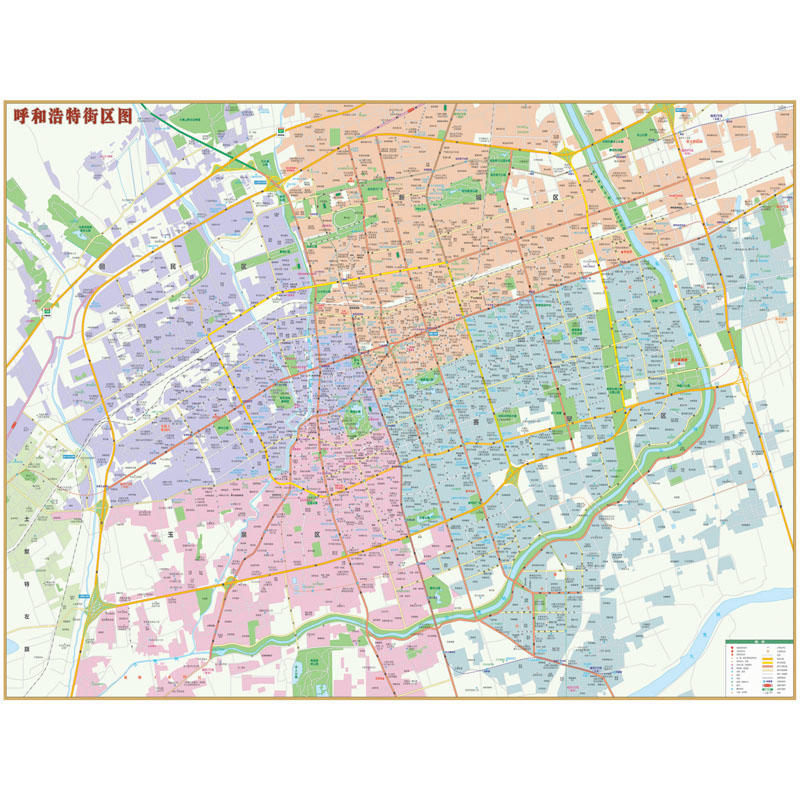 新 呼和浩特city 城市地图 呼和浩特交通旅游图 防水覆膜耐折 大城区图片