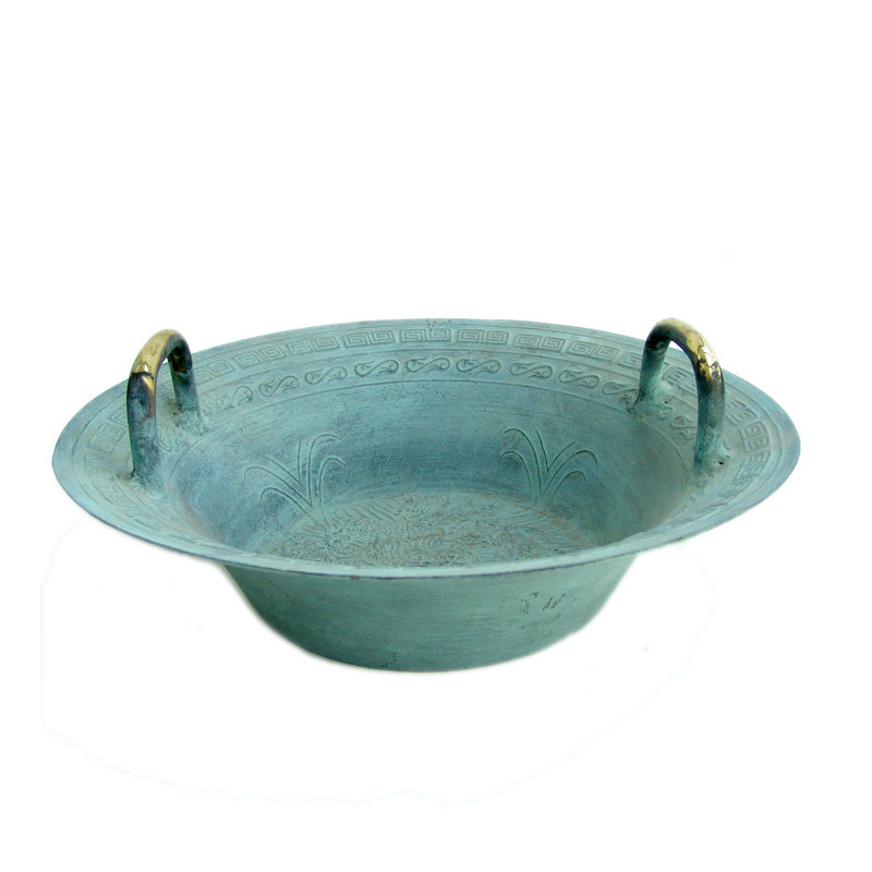 纯铜仿古古龙洗盆共振盆搓水盆鱼洗盆喷水响声装饰摆件