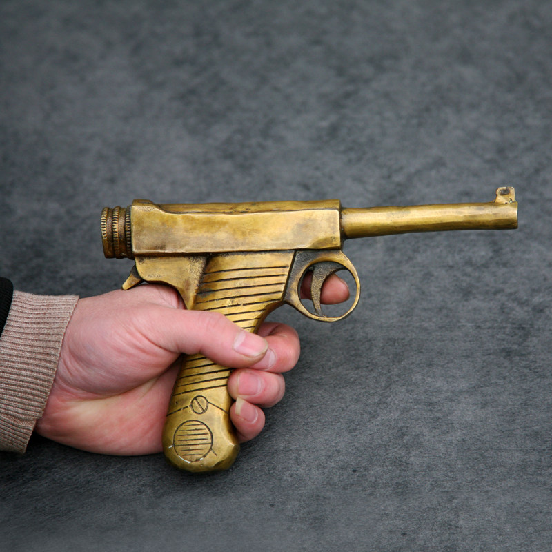 贞玉吉铜枪模型驳壳枪勃朗宁沙漠之鹰左轮手枪拍摄道具创意礼品