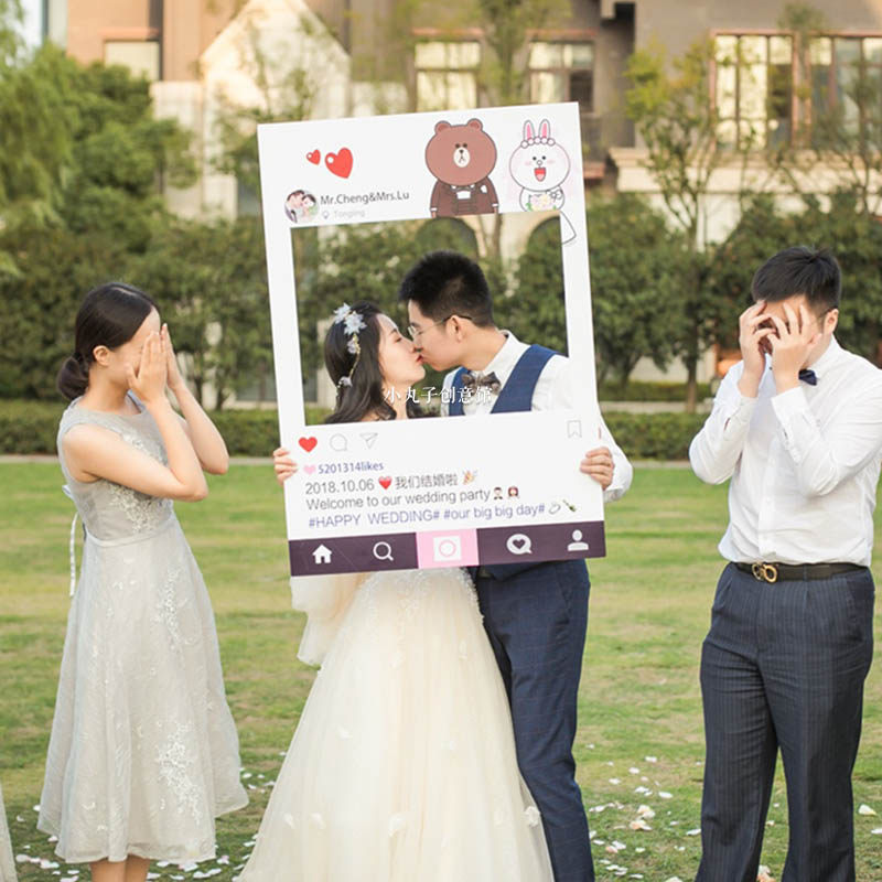 拍照ins相框婚礼道具新年定制手持朋友圈kt相框