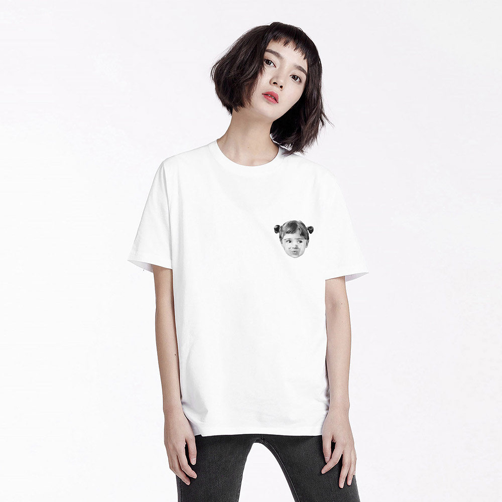 prod情侣装爱情趣味男女小头像情侣装宽松短袖t恤夏白色秋天上衣