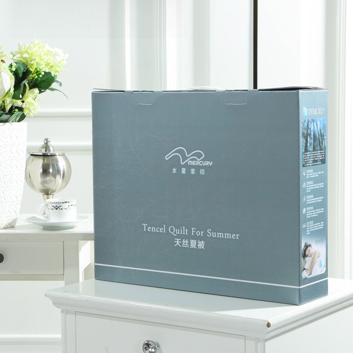 水星家纺夏被凉感天丝夏凉被双人空调被双面冰丝亲肤可机洗冷气被