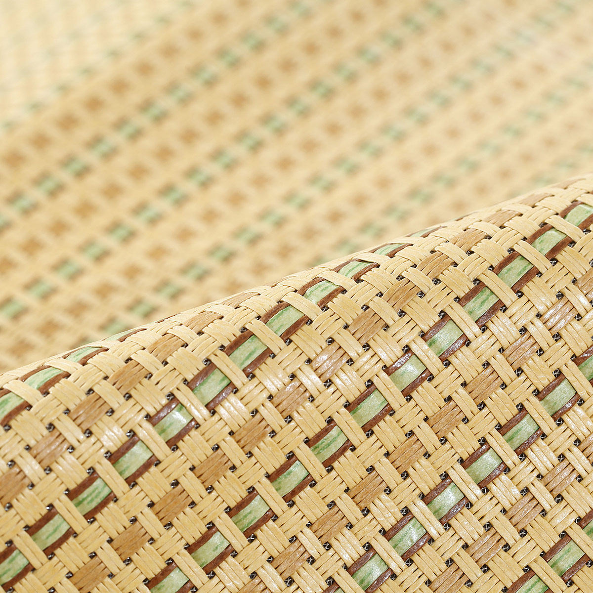 清仓水星家纺凉席藤席三件件套折叠空调席子绿茶凉席