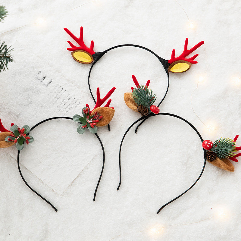 诺琪森系女范圣诞鹿角发夹头饰儿童成人麋鹿圣诞帽