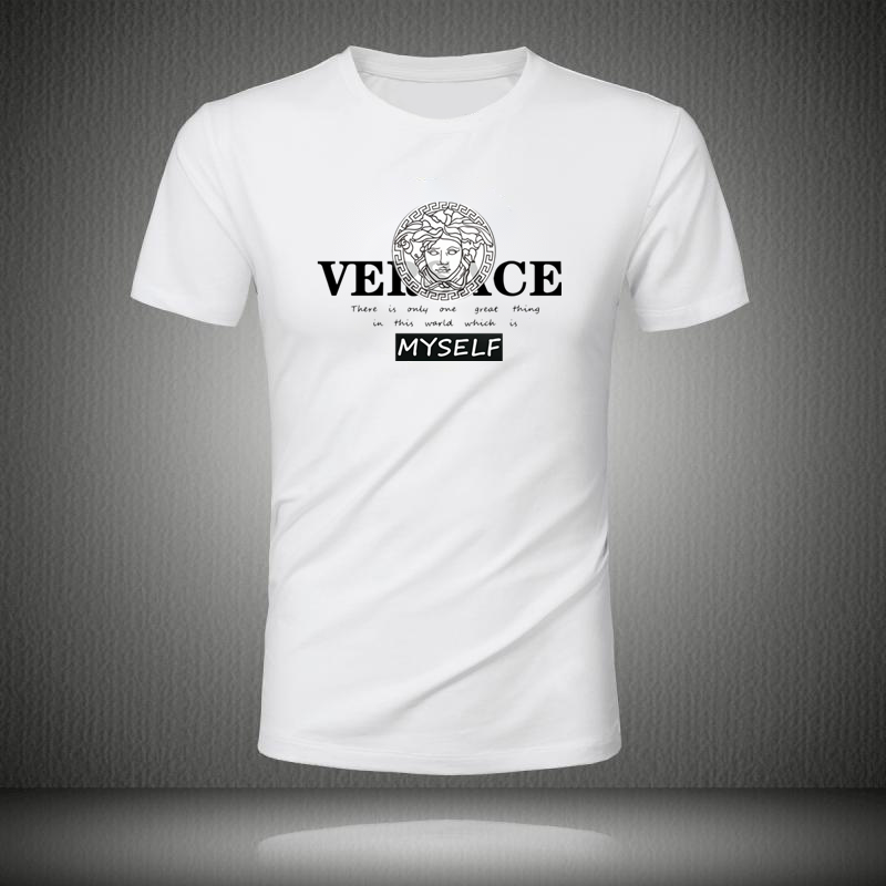 范思晢男士短袖t恤莫代尔棉夏季新款字母印花logo修身大码潮流男