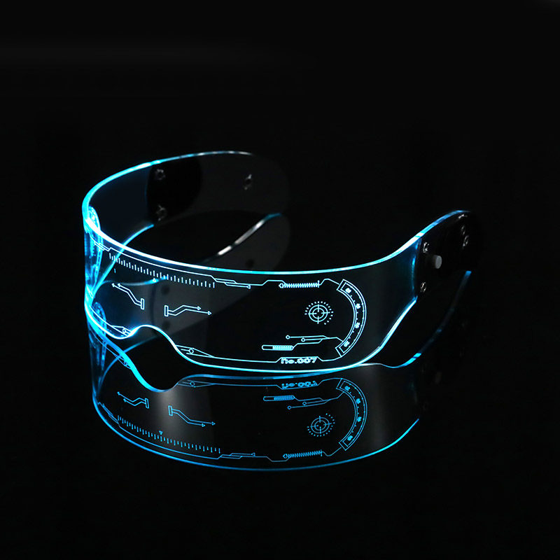 赛博led蹦迪高街墨镜发光科幻男女朋克潮男太阳眼镜