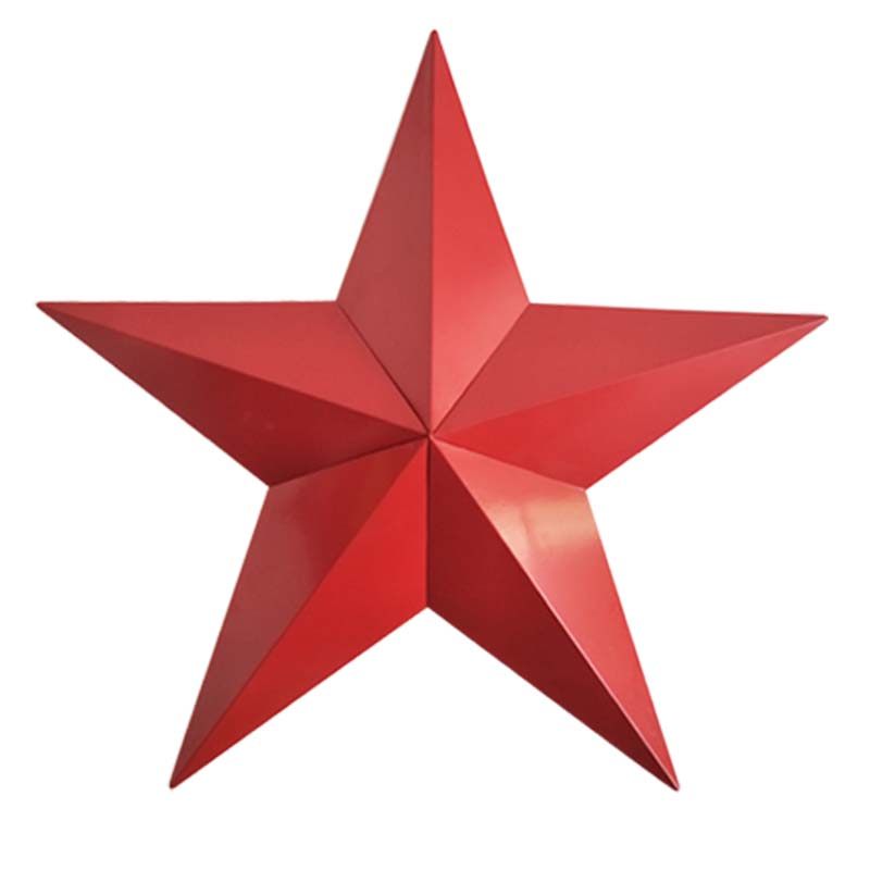 铁艺红色立体体大五角星酒吧会议室墙面天花吊顶壁饰