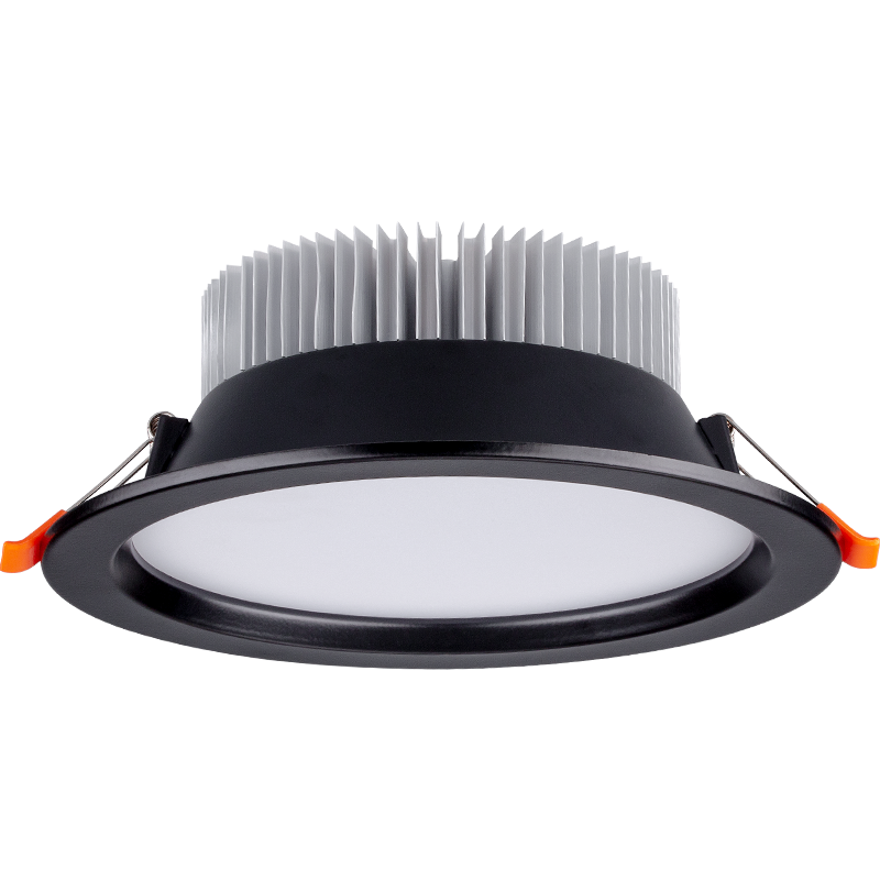 黑色筒灯led开孔14cm商用边框嵌入式吊顶天花射灯过道18w工装孔灯