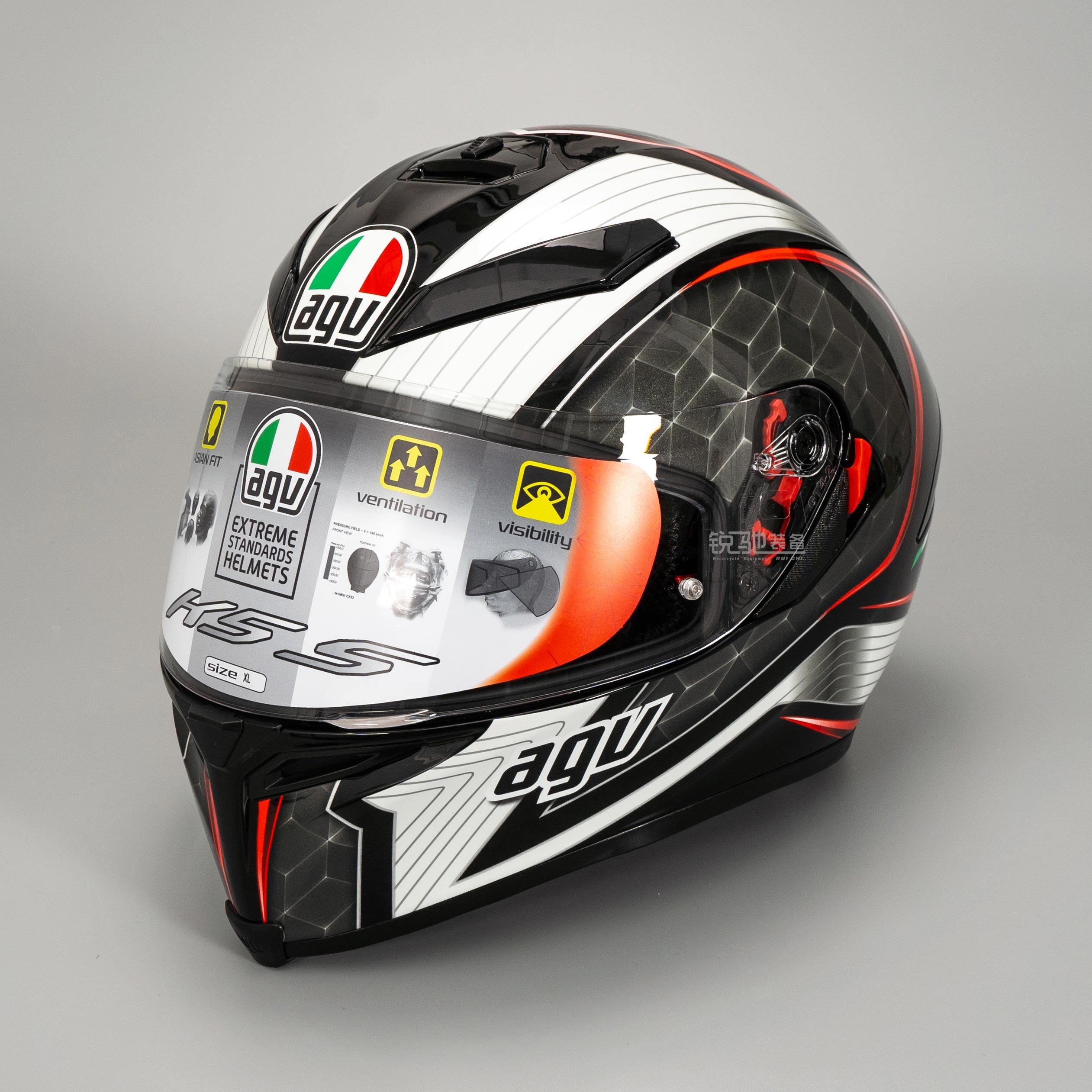 意大利正品agvk5头盔摩托车机车赛车全盔镜片防雾摩托车头盔