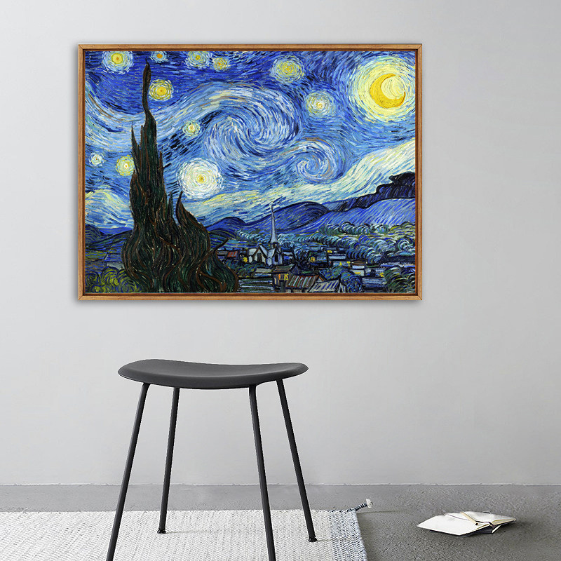 星空梵高油画客厅装饰画卧室原版包邮复刻名画油画
