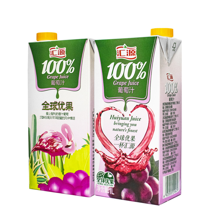 汇源100果汁橙汁装纯果汁饮料葡萄汁苹果汁桃汁1l纯果蔬汁