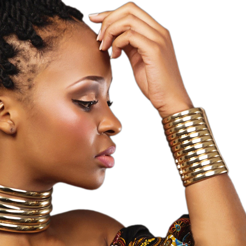 欧美时尚皮革项圈女 复古民族风pu宽颈圈 非洲短项链配饰女