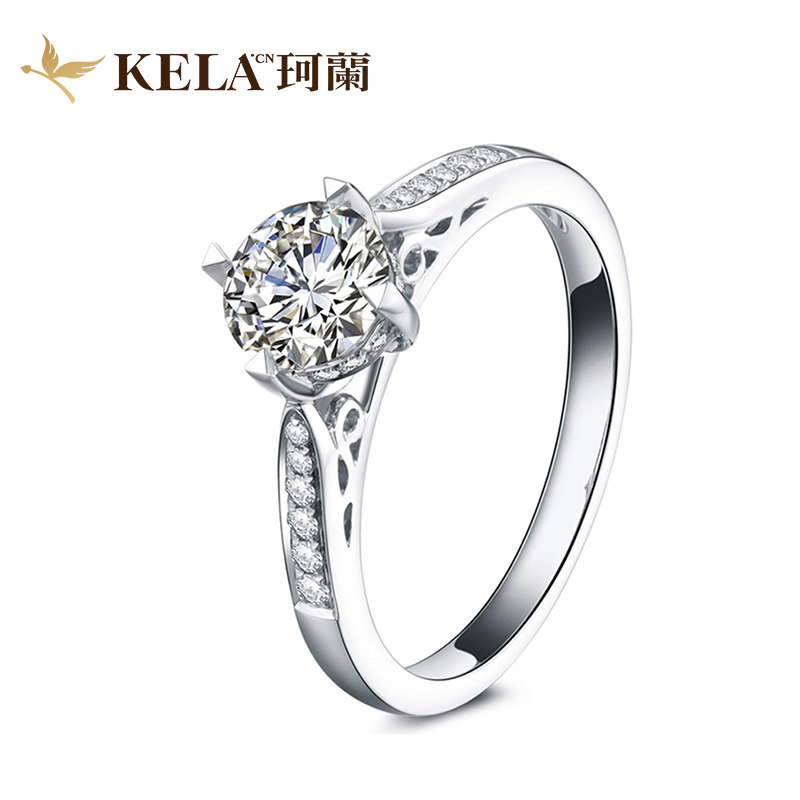 珂兰钻戒婚戒一克拉克拉定制结婚钻石求婚30分手饰