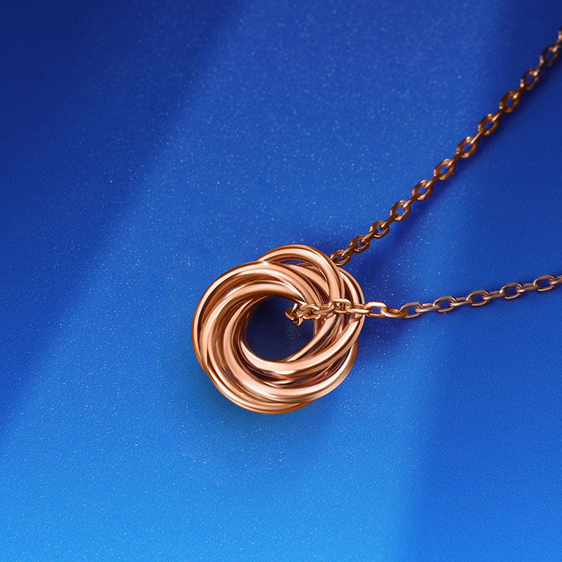 项链珂兰s925吊坠时尚简约女款清新套链神秘圆环项链