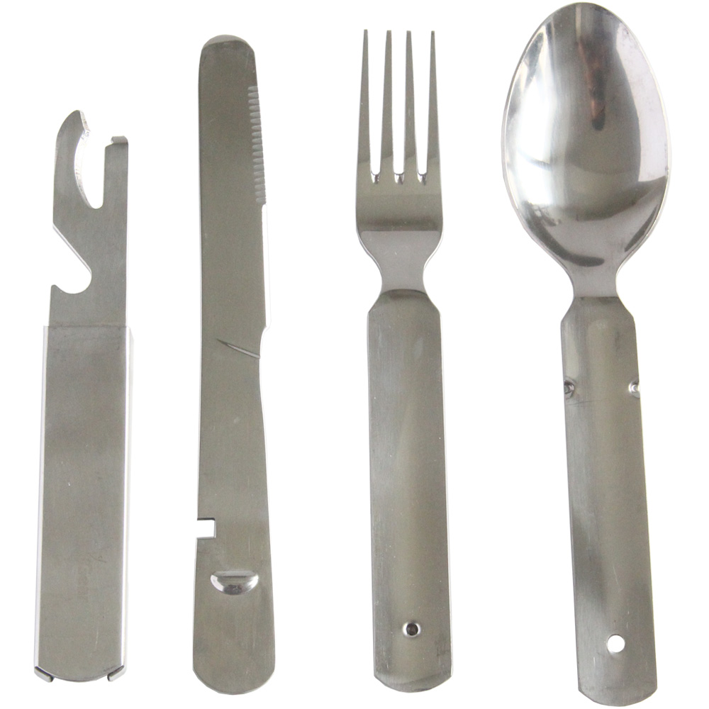 升级版德军不锈钢便携户外野营多功能组合餐具刀叉套装军迷餐叉勺
