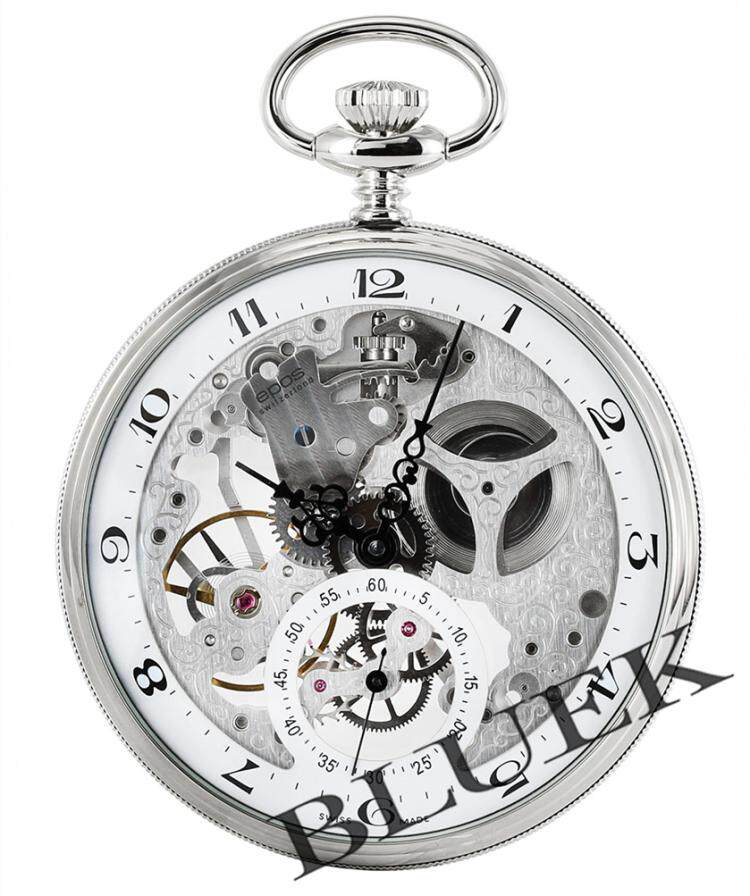 日本代购epos瑞士机械表秒针复古镂空表盘手动怀表