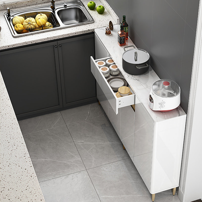 cn),杰高餐边柜超薄现代简约客厅小型轻奢北欧大理石面储物柜子酒柜30