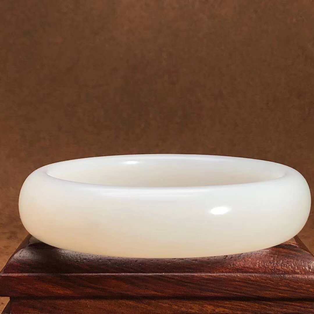 保真手镯油润玉质口玉60圈手把手饰正品玉籽文房四宝