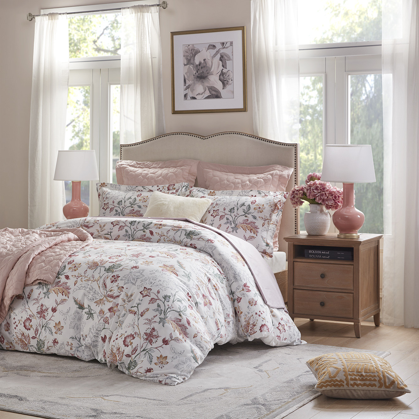 harborhouse全棉床单被套纯棉贡缎印花四件件套床品套件