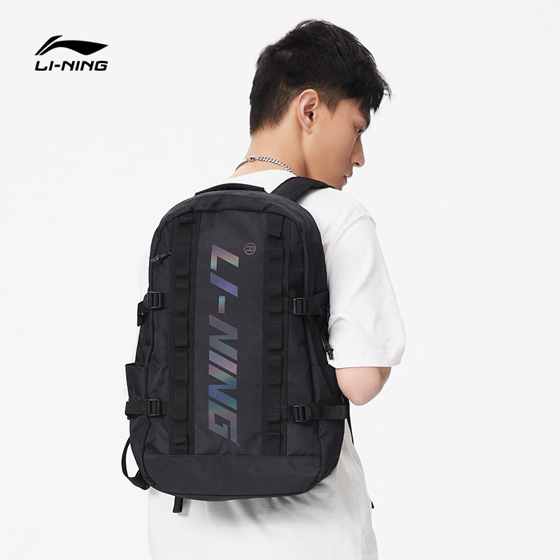 李宁双肩包男包女包运动生活系列反光书包背包双肩背包