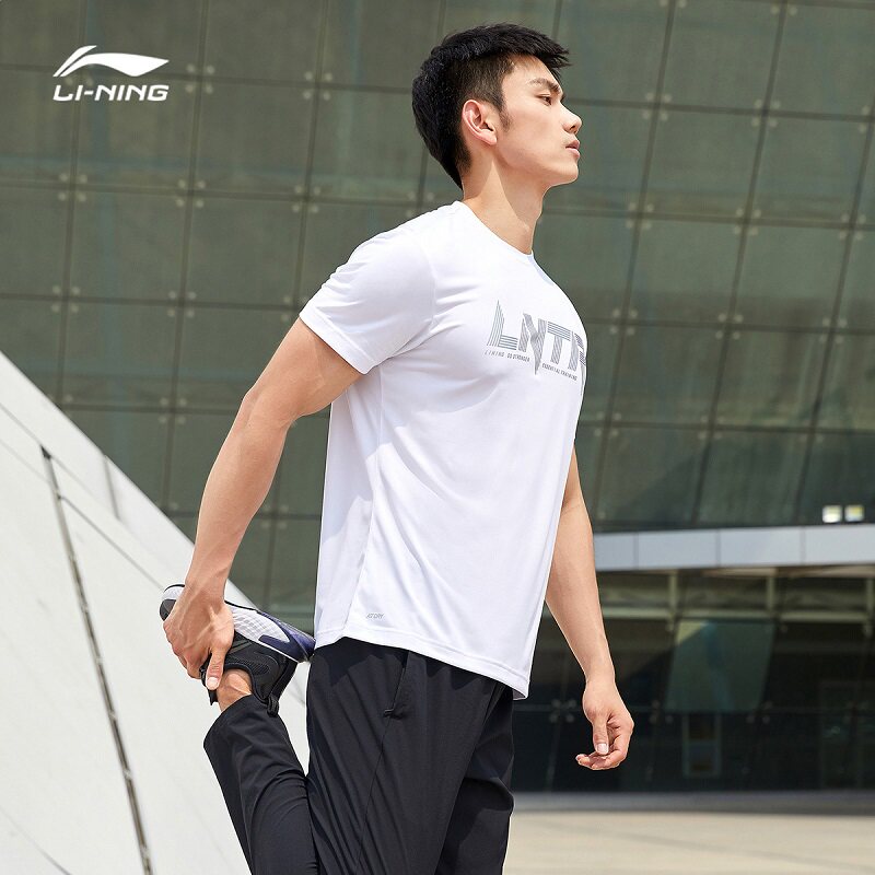 李宁汗速运动大码健身服吸短袖跑步训练新款健身衣