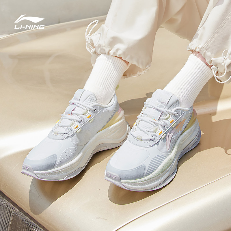 李宁休闲鞋女鞋2022新款超越5女士复古老爹鞋女秋冬季经典运动鞋 - 券