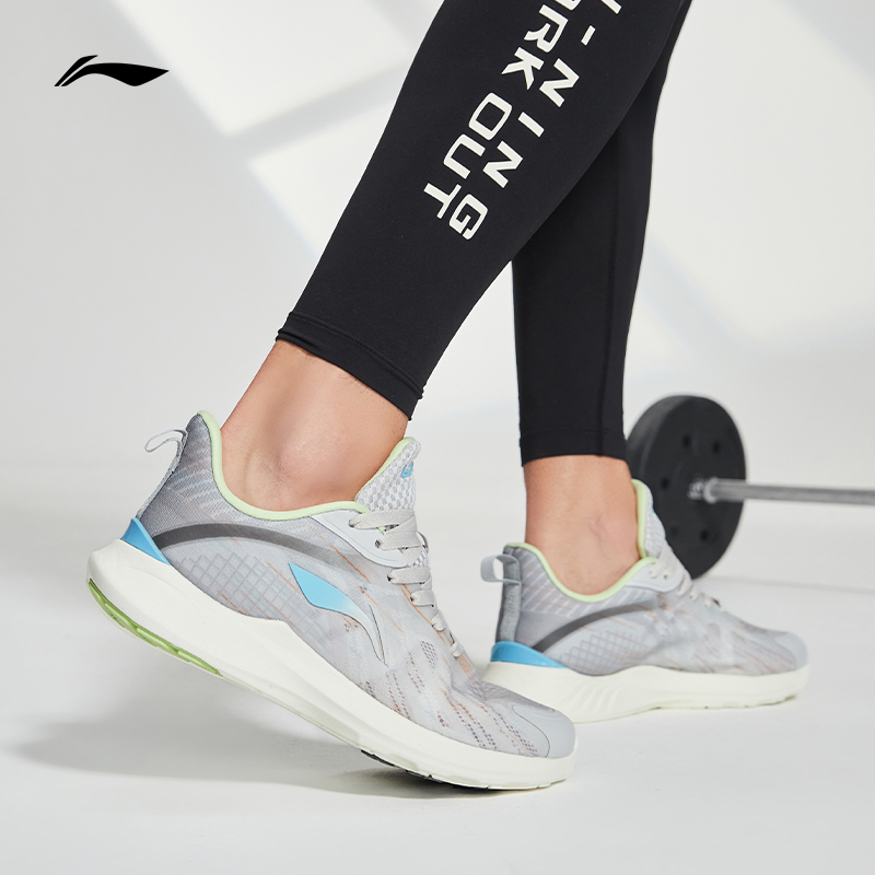 李宁轻逸跑步鞋男鞋健身跳绳软底透气跑鞋减震轻便休闲运动鞋