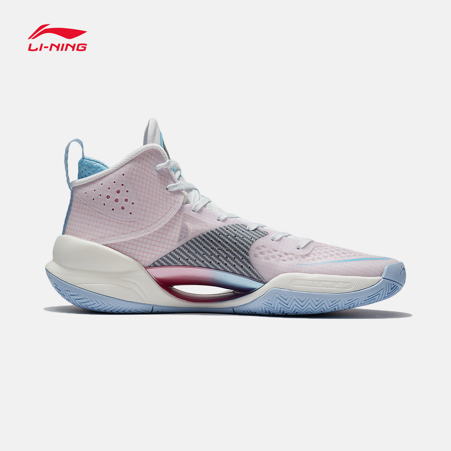 李宁超轻篮球球鞋男鞋实战耐磨高帮粉色鞋子篮球鞋