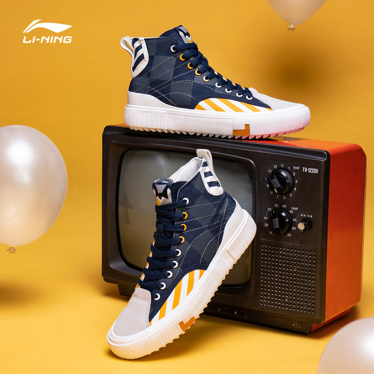 李宁高帮帆布鞋男鞋迪士尼联名运动鞋女鞋休闲鞋春夏帆布鞋