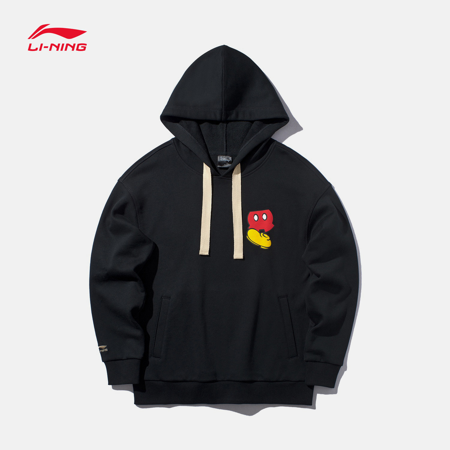 李宁迪士尼米奇联名款新年日进斗金卫衣女士套头连帽宽松针织上衣