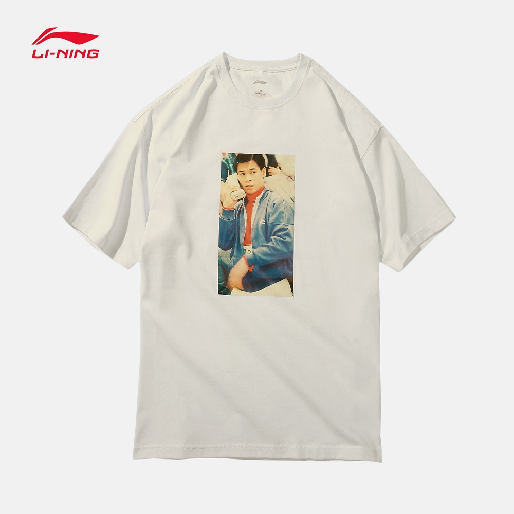 巴黎时装周走秀同款 中国李宁li"s photo tee 男短袖t恤 ahsn859