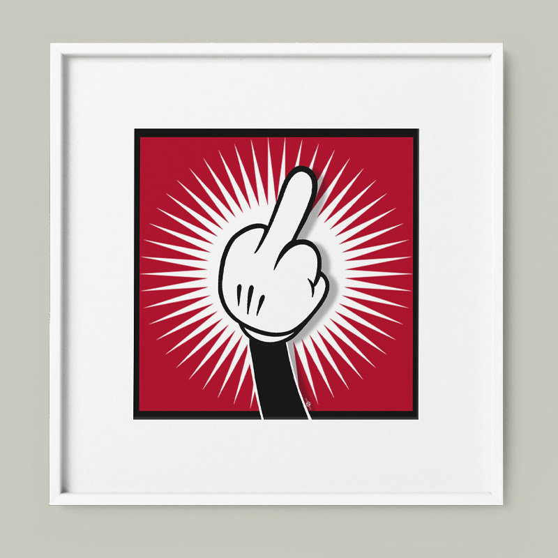 softwoodmickeysfinger米奇中指搞怪趣味正方形装饰画尺寸现代装饰画