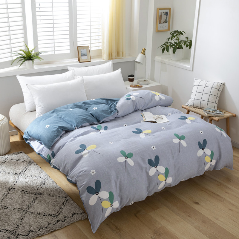 全棉斜纹被套单件双人简约学生宿舍纯棉被罩被套