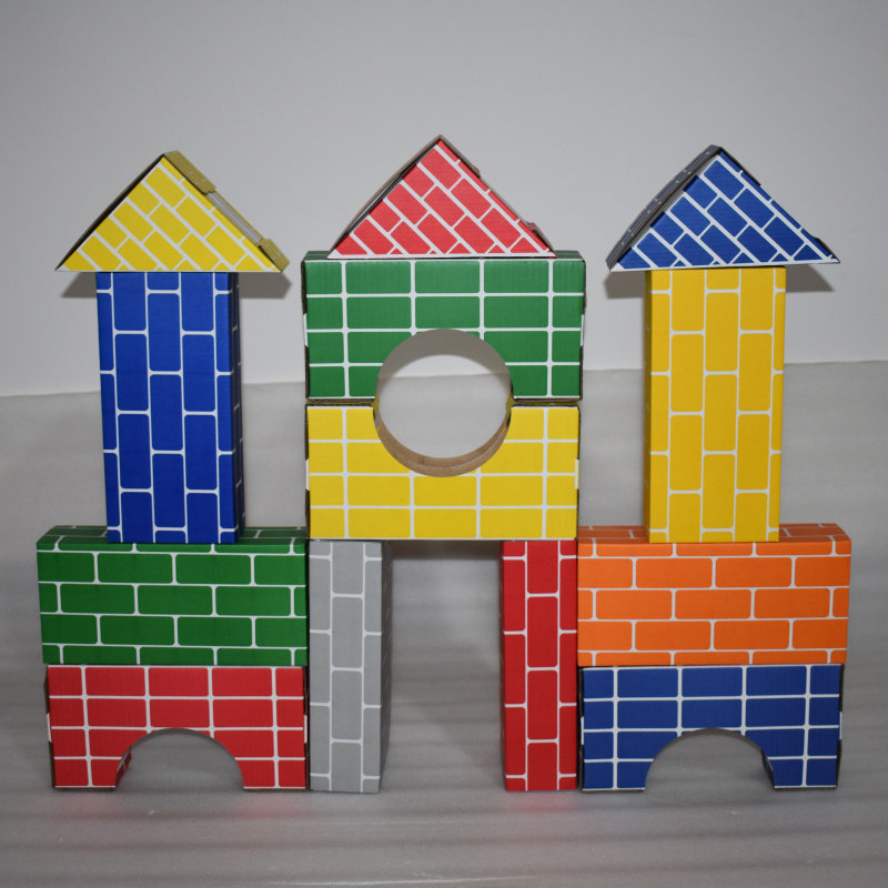 纸砖积木加硬纸质幼儿园搭造建构砖头儿童益智玩具建构