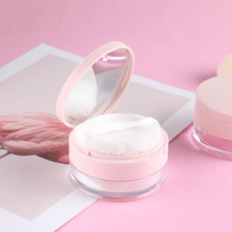 玟茜散粉盒子家用带镜子空盒粉饼盒化妆品分装盒蜜粉盒美妆工具