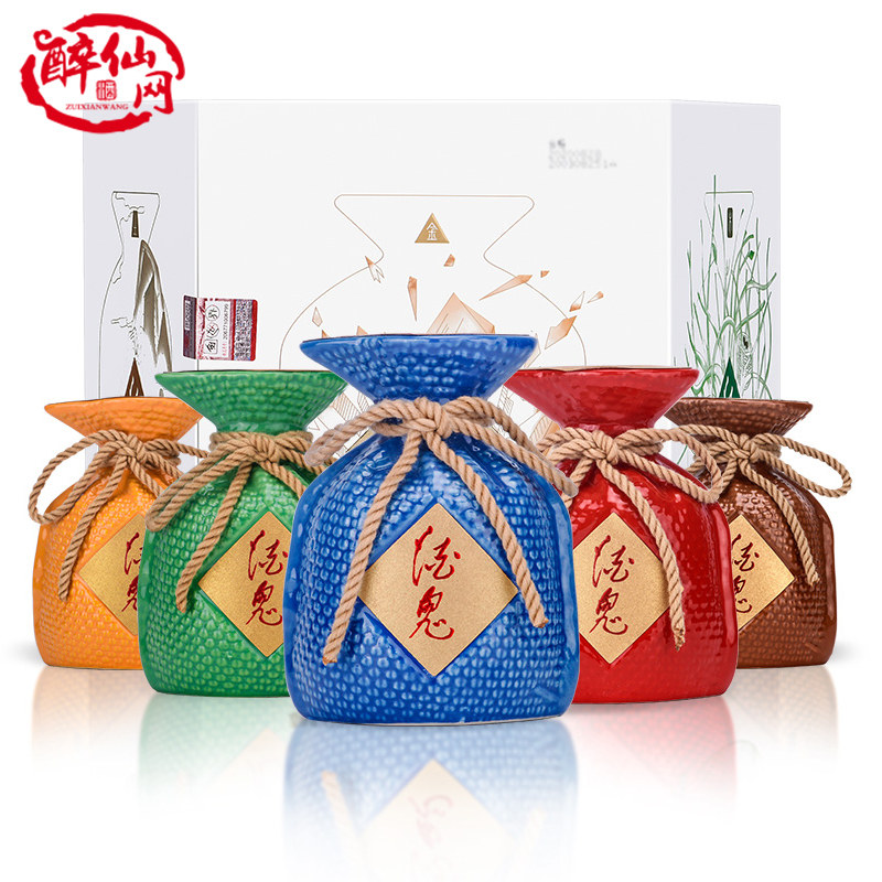 酒鬼醉仙五彩52度100ml瓶装馥郁香型国产白酒国产白酒