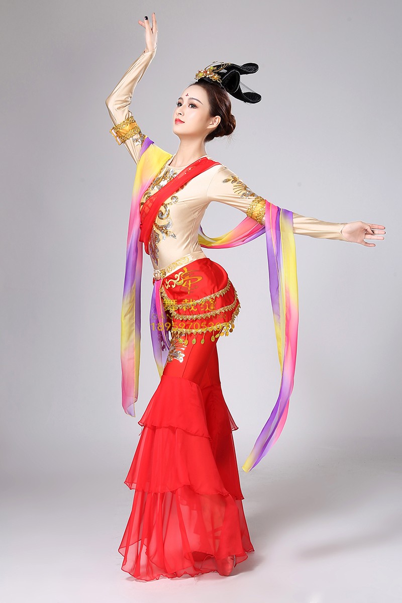 敦煌飞天飞天舞舞蹈演出演出服服装新款古典民族风民族服装