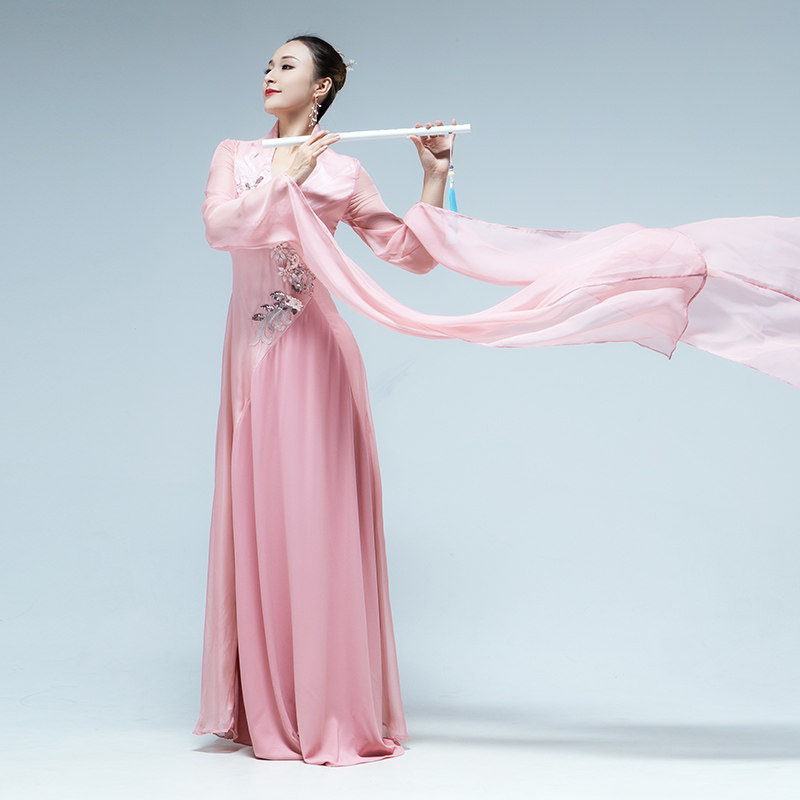 服装古典女装苏染烟中国国风民乐表演伞舞演出服民族服装