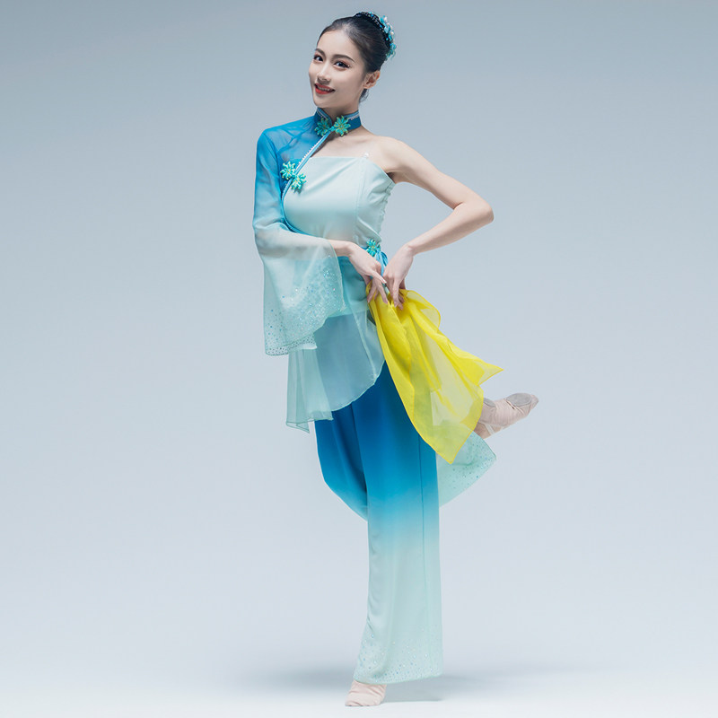 新款古典舞蹈演出服胶州秧歌咏荷艺考表演儿童民族服装